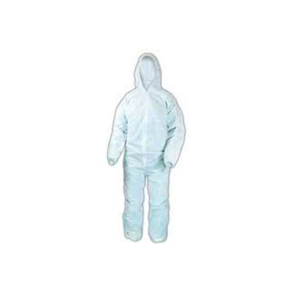 Keystone Safety SMS Coverall, Elastic Wrists & Ankles, Attached Hood, Zipper Front, White, 4XL, 25/Case CVLSMSREG-HE-4XL - main